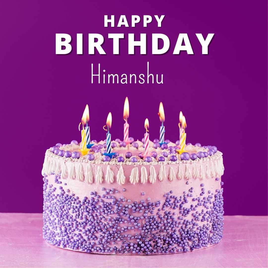 Happy Birthday Himanshu Cake And Flower - Greet Name