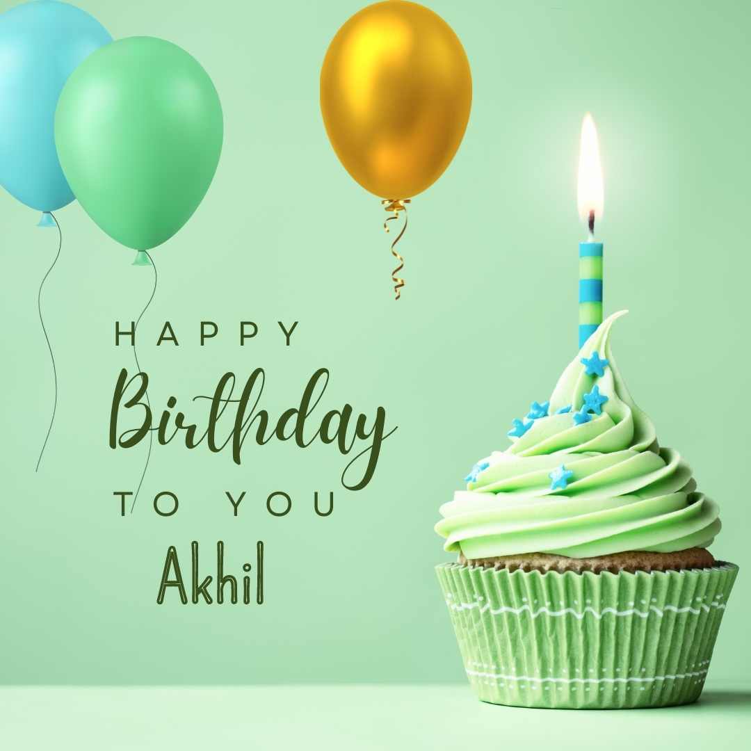 Happy Birthday Akhil Cake Images And shayari