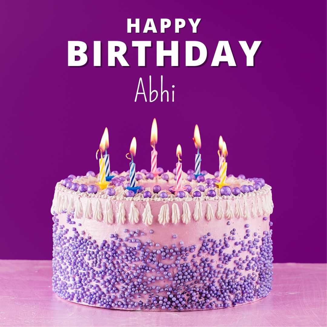 Happy Birthday GIF for Abhi with Birthday Cake and Lit Candles |  Funimada.com