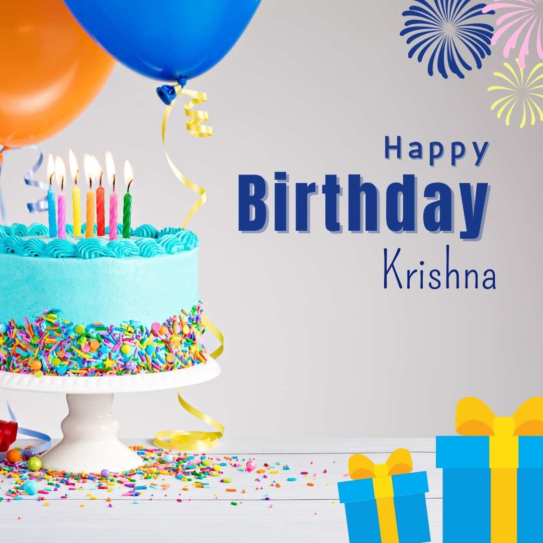 Happy Birthday Krishna Cake Images And shayari