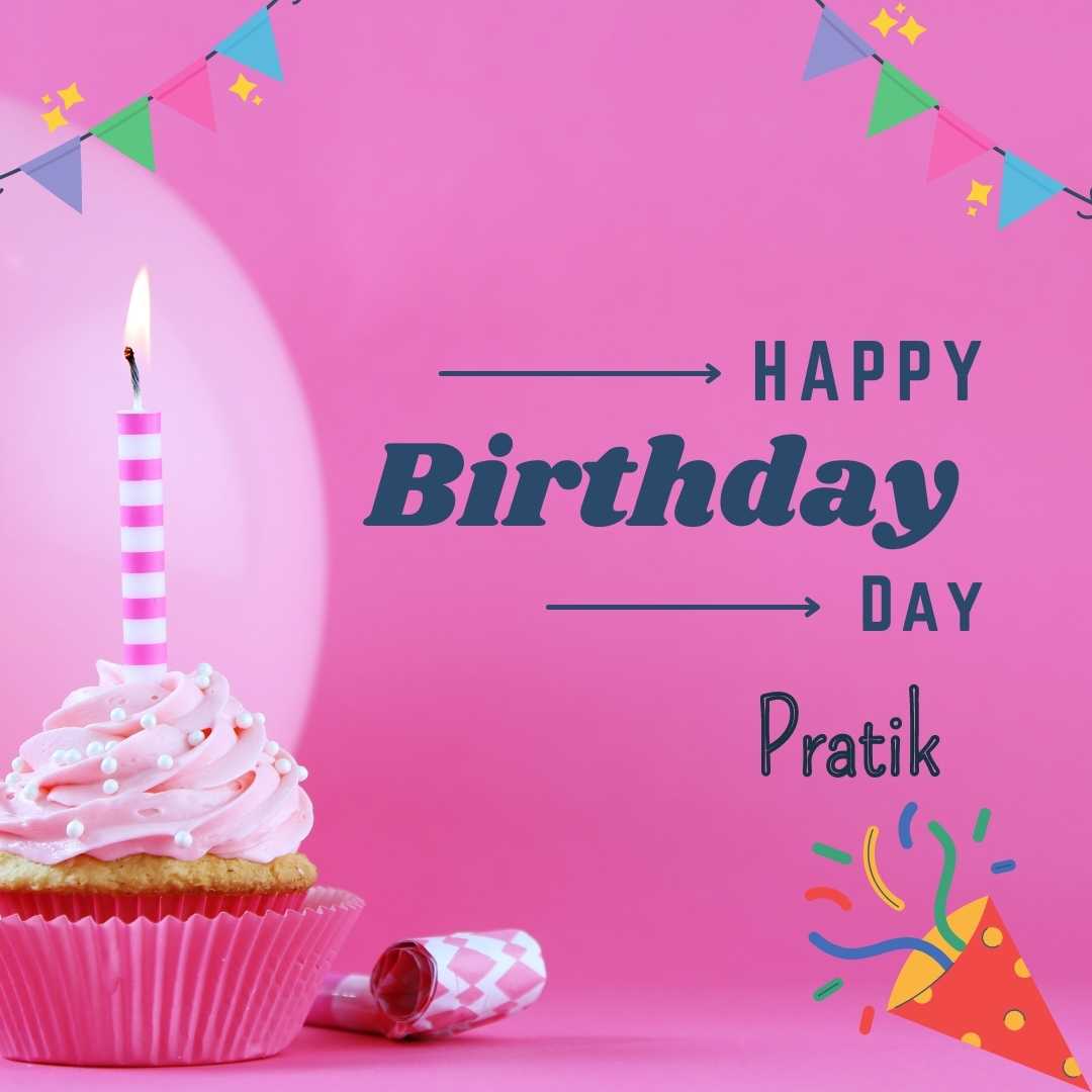 Happy Birthday Pratik Cake Images And shayari