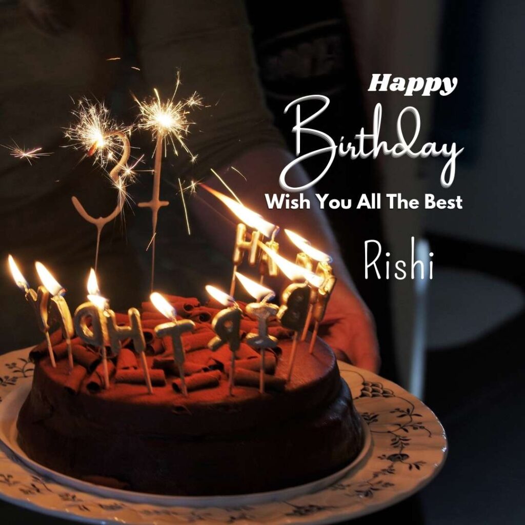 Happy Birthday Rishi Cake Candle - Greet Name