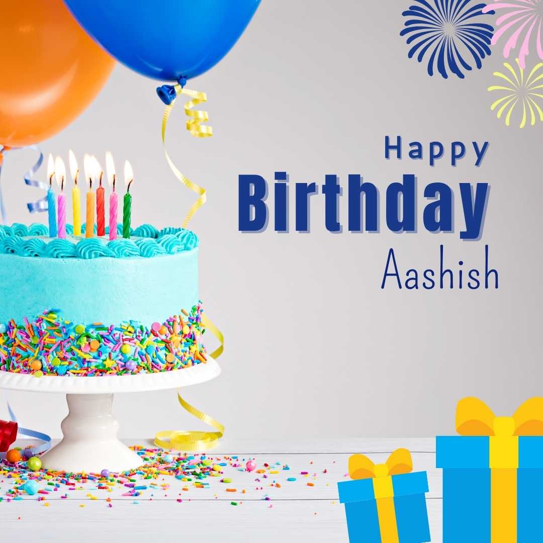 Happy Birthday Ashish Song with Cake Images