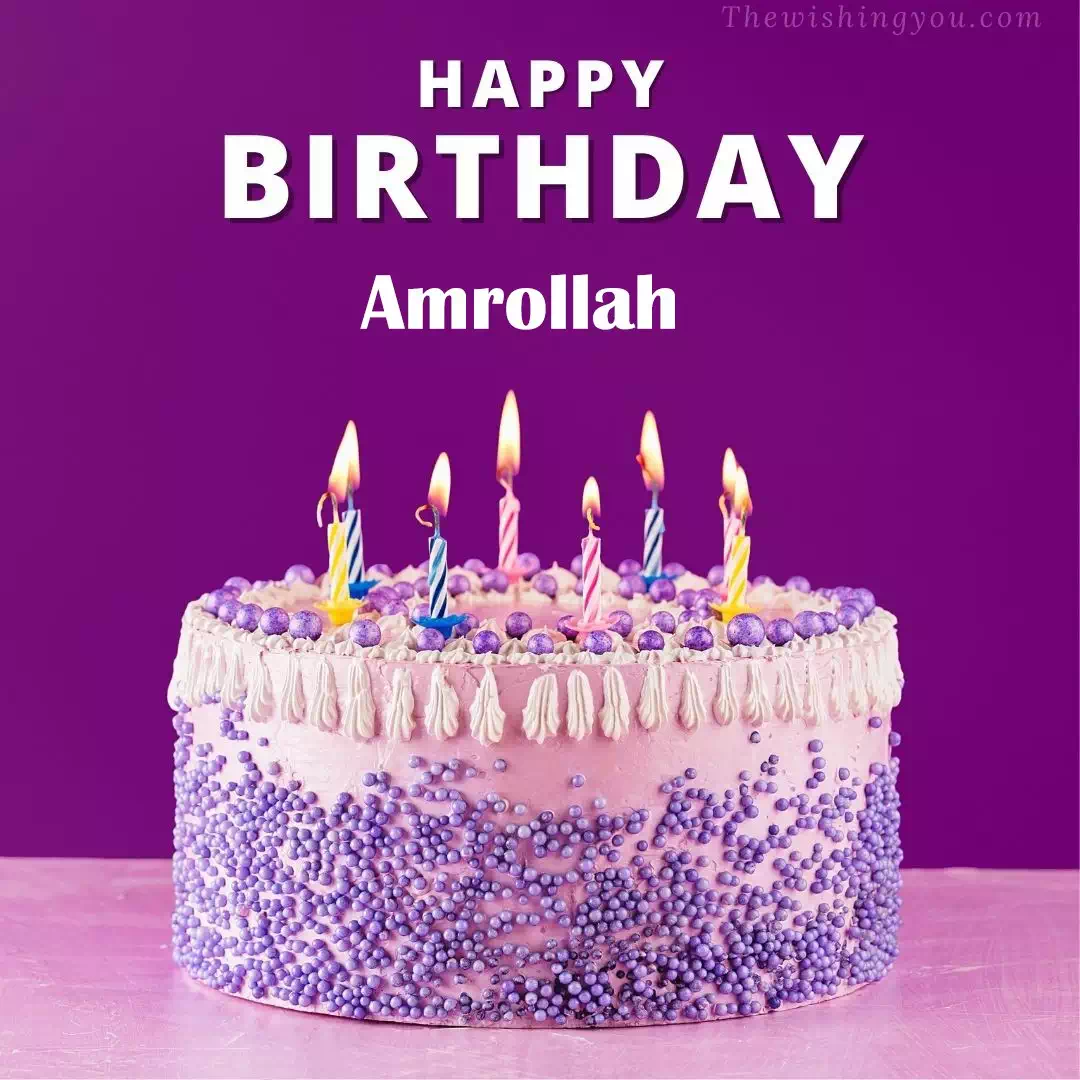 Happy Birthday Amrollah written on image