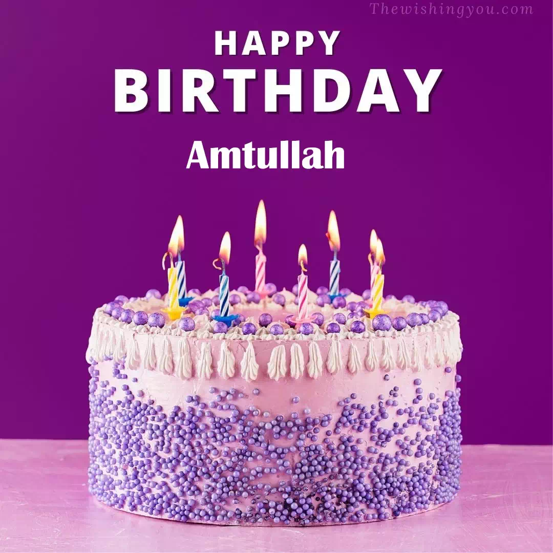 Happy Birthday Amtullah written on image