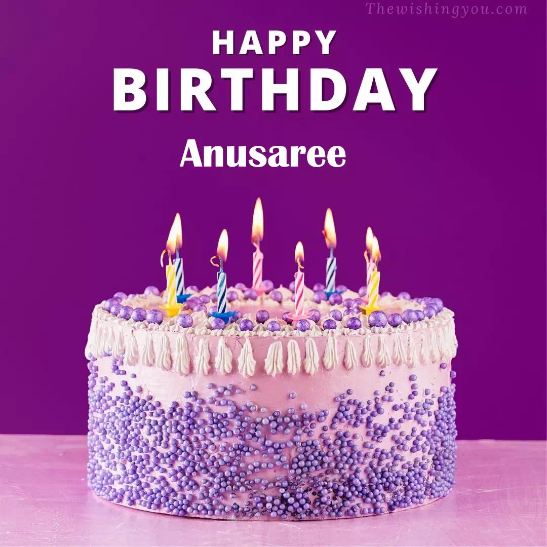 Happy Birthday Anusaree written on image