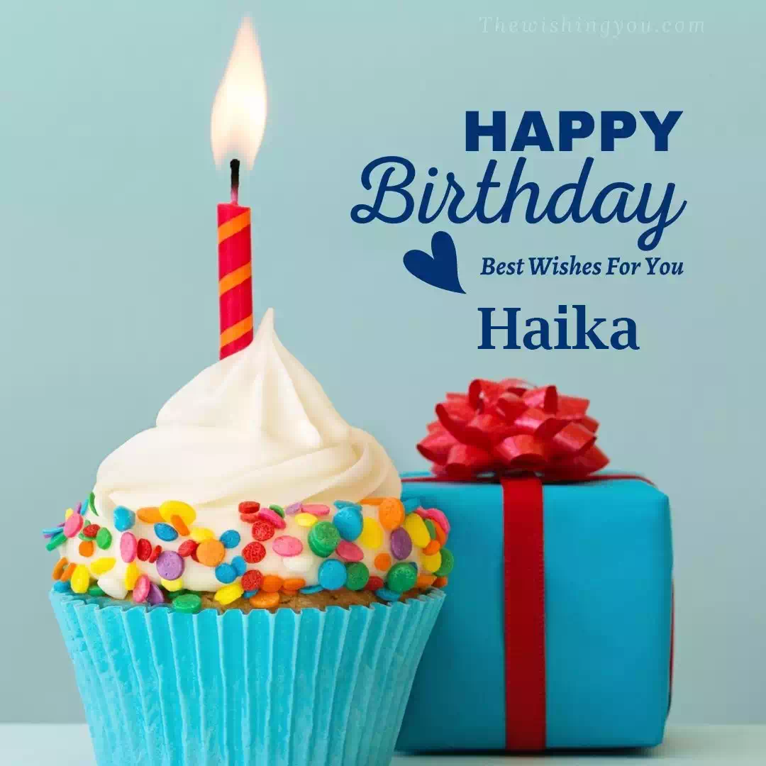 Happy Birthday Haika written on image