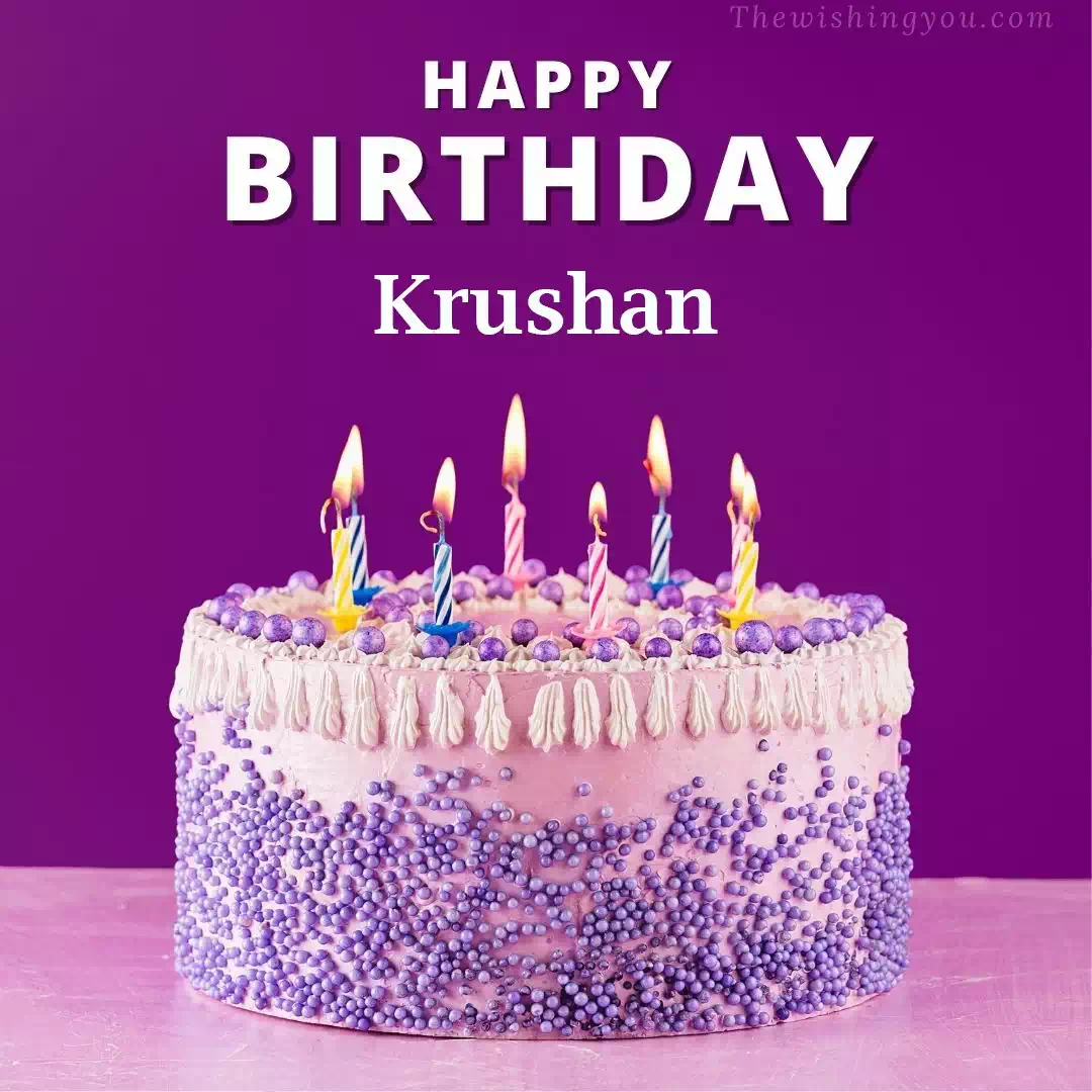 Happy Birthday Krushan written on image 4
