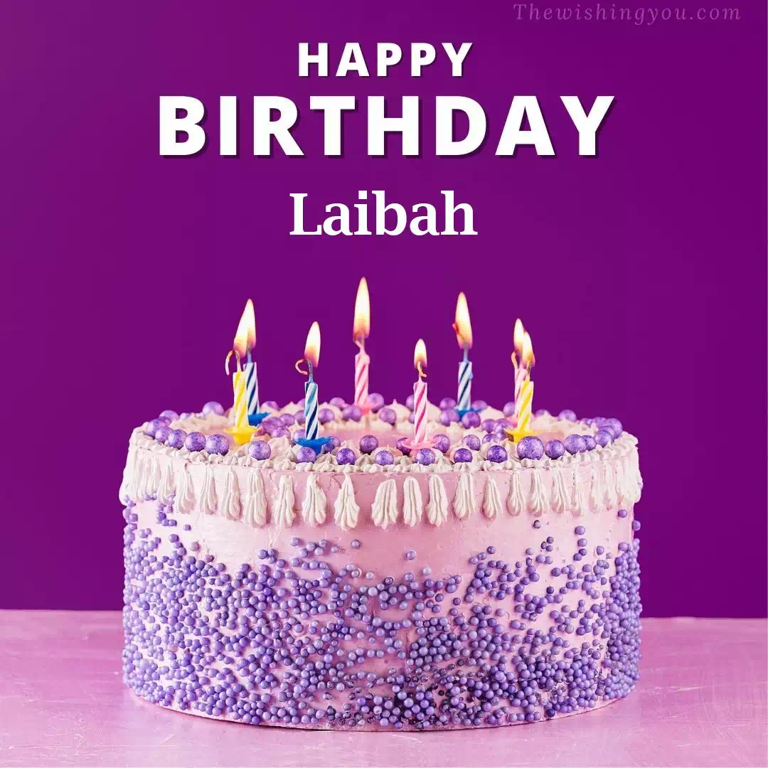 Happy Birthday Laibah written on image 4