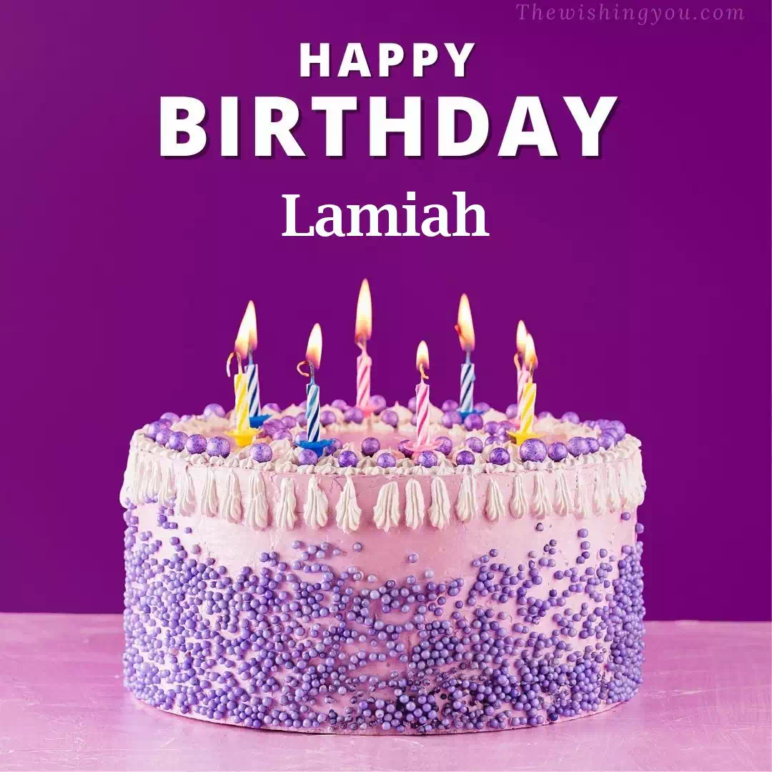 100+ HD Happy Birthday Lamiah Cake Images And Shayari