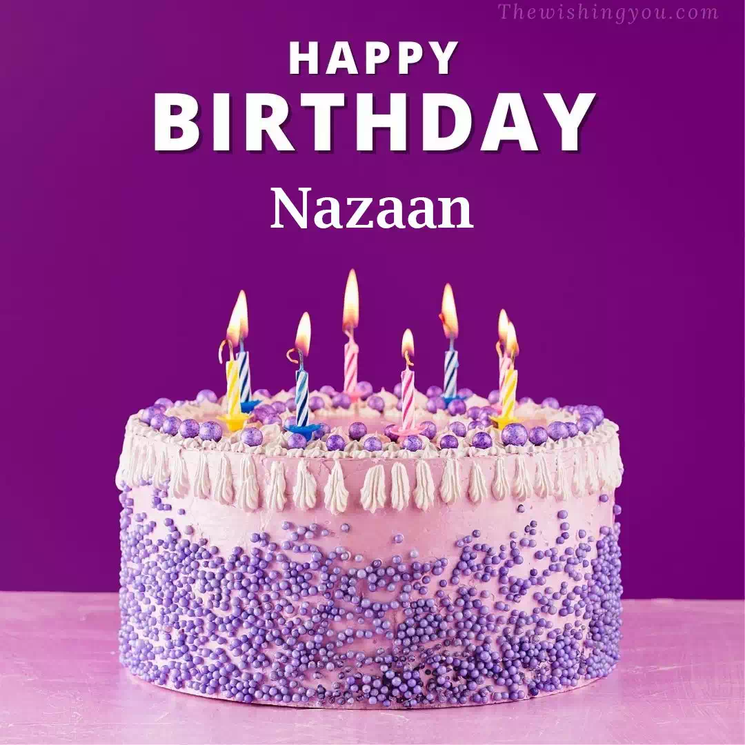 Happy Birthday Nazaan written on image 4