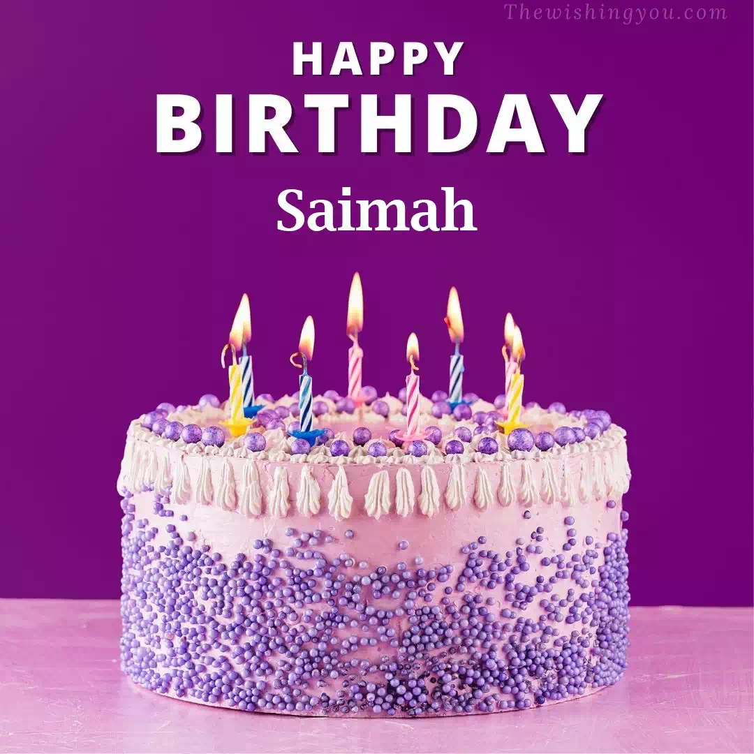 Happy Birthday Saimah written on image 4