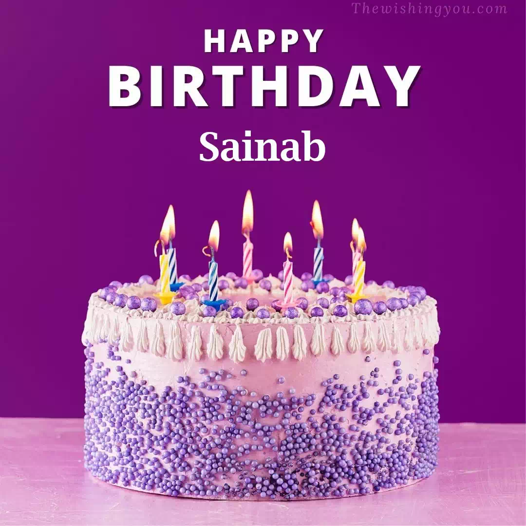 Happy Birthday Sainab written on image 4