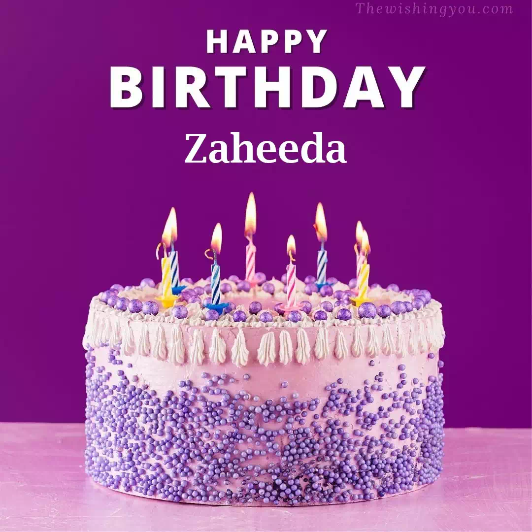 Happy Birthday Zaheeda written on image 4