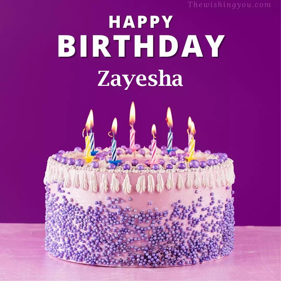 Happy Birthday Zayesha written on image 4